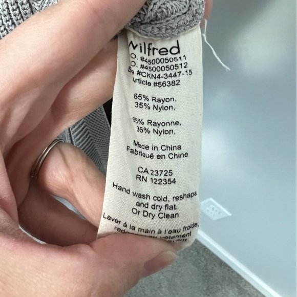 Aritzia Wilfred Palmier Sweater Sleeveless Crew Neck Sweater Tunic Light Gray - Picture 14 of 14